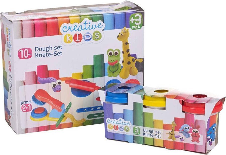 A&K Toys Kleiset 10 Delig Klei Verschillende Kleuren en Figuren