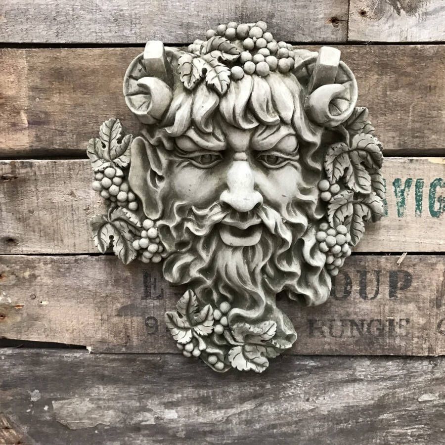 A&S Estates Betonnen tuinbeeld Hoofd Bacchus god van de wijn