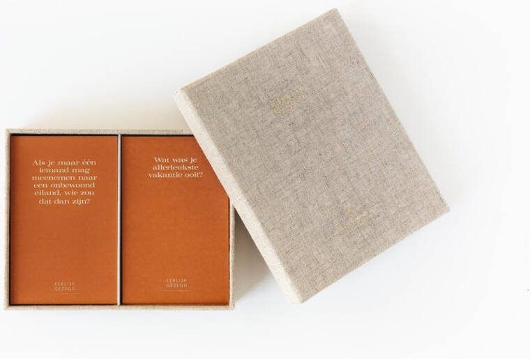 A-Journal Gespreksstarter Eerlijk gezegd 70 kaartjes Linnen