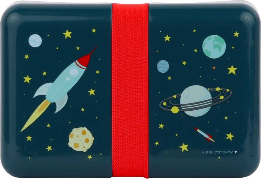 Cookinglife Little Lovely broodtrommel Space 18 cm polypropyleen rood blauw