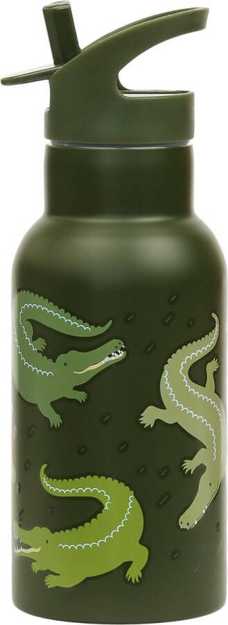 A Little Lovely Company Dubbelwandige RVS drinkfles thermos Krokodillen