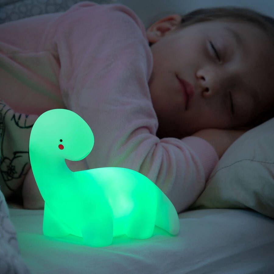 A Little Lovely Company nachtlamp Dino junior 21 cm PVC wit