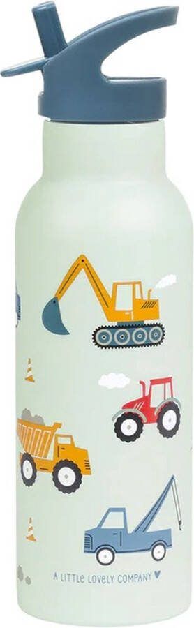 A Little Lovely Company XL Dubbelwandige RVS drinkfles thermos Voertuigen