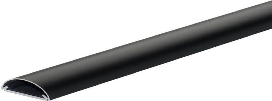 A-PAQ Aluminium kabelgoot zwart 75mm breed x 18mm hoog 1m lang