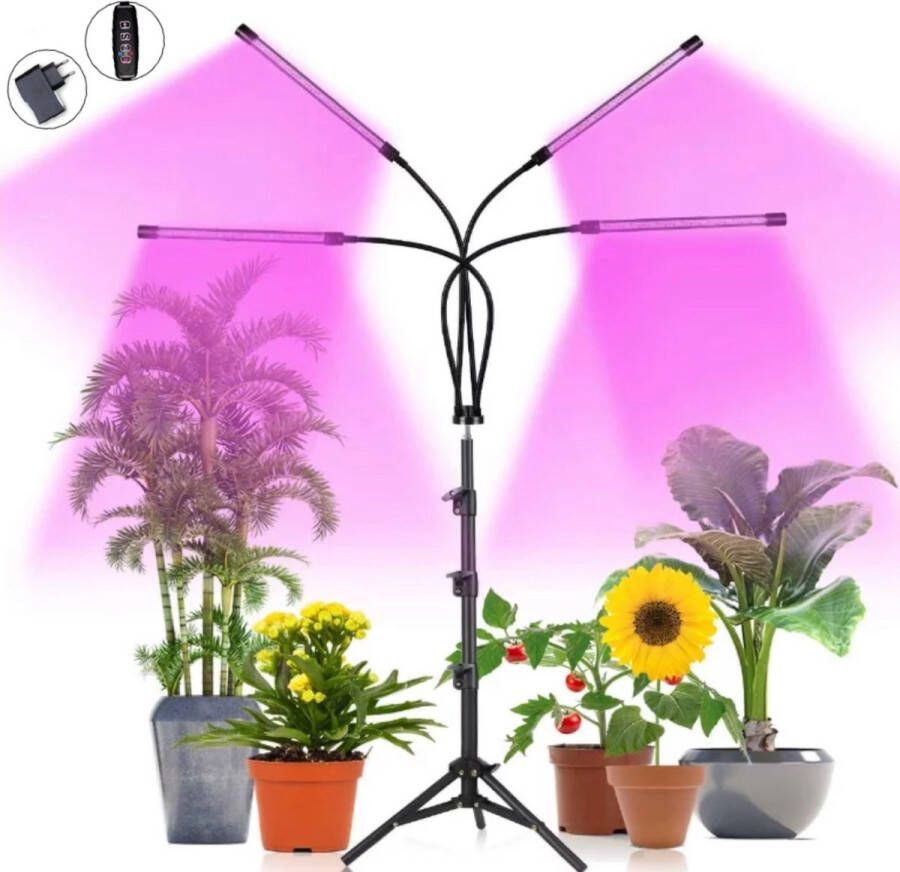 A sunny day kweeklamp LED inclusief statief inclusief USB voeding 160cm groeilamp voor planten zonlicht lamp grow light 40 Watt Automatisch Timer voor 3-9-12 uur