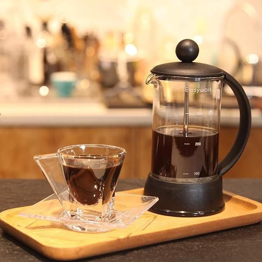 Aa koffiezetappar t- dr gbare cafetière met drievoudige filters- hittebestendig glas met roestvrijstalen 350ml