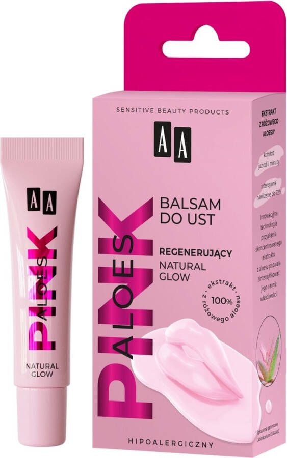 Aa Aloë Vera Roze regenererende lippenbalsem Natural Glow 10g