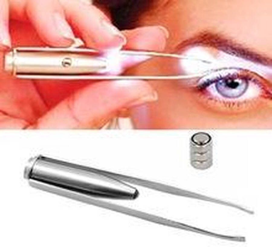 AA Commerce Pincet LED Licht lamp Wenkbrauw Trimmer Epilator Met LED verlichting Epileren Met Lamp