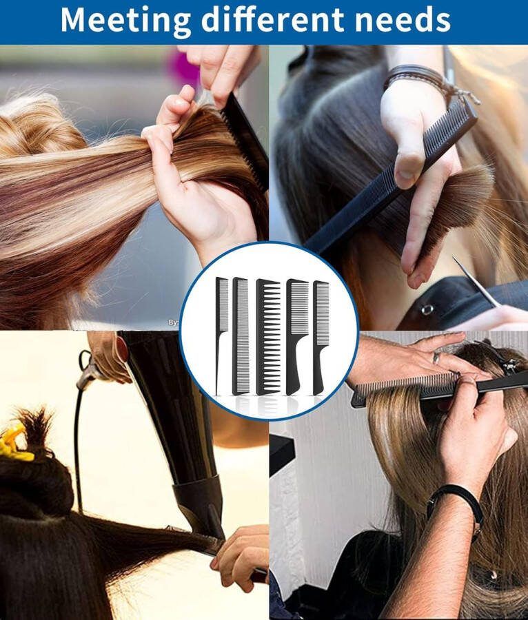 Aa kammen set -Professionele stylingkammenset 5 stuks