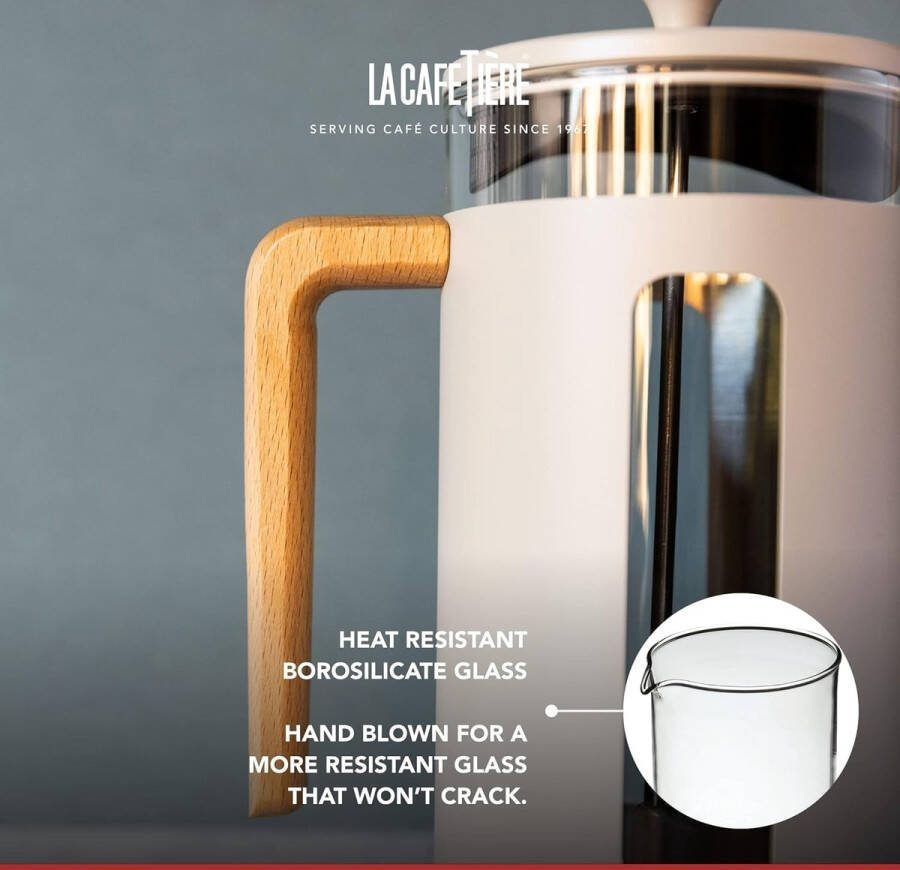 Aa koffiezetappar t- dr gbare cafetière met drievoudige filters- hittebestendig glas met roestvrijstalen 350 Milliliter