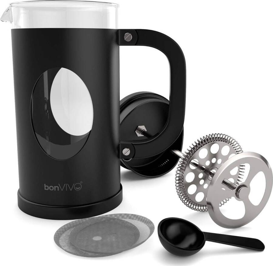 Aa koffiezetappar t- dr gbare cafetière met drievoudige filters- hittebestendig glas met roestvrijstalen 1000 Milliliter