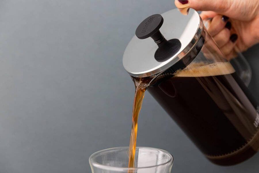 Aa koffiezetappar t- dr gbare cafetière met drievoudige filters- hittebestendig glas met roestvrijstalen 1 Liter