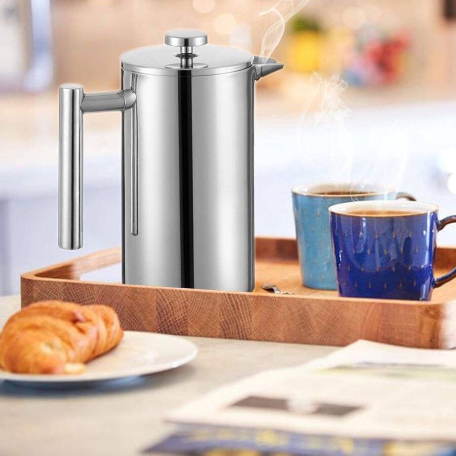 Aa koffiezetappar t- dr gbare cafetière met drievoudige filters- hittebestendig glas met roestvrijstalen 350 Milliliter