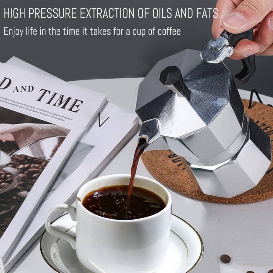 Aa koffiezetappar t- dr gbare cafetière met drievoudige filters- hittebestendig glas met roestvrijstalen 100 Milliliter