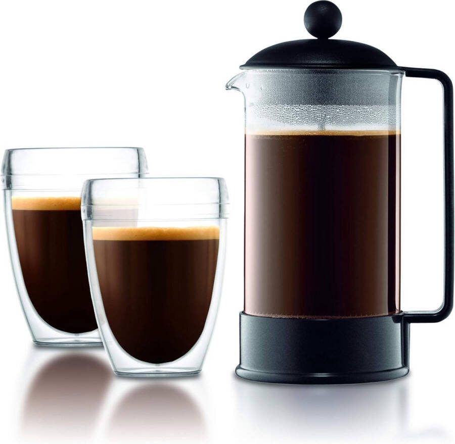 Aa koffiezetappar t- dr gbare cafetière met drievoudige filters- hittebestendig glas met roestvrijstalen 0 35 liter