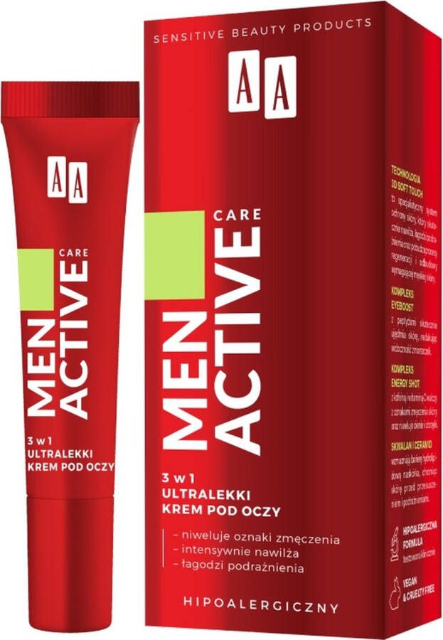 Aa Men Active Care 3in1 ultra lichte oogcrème 15ml