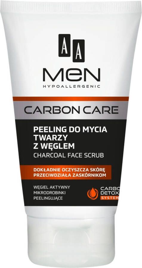 Aa _men Carbon Care Charcoal Face Scrub Peeling Do Mycia Twarzy Z W?glem 150ml