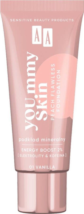 Aa YOU.mmy Skin Peach Flawless Foundation Minerale foundation 01 Vanille 30ml