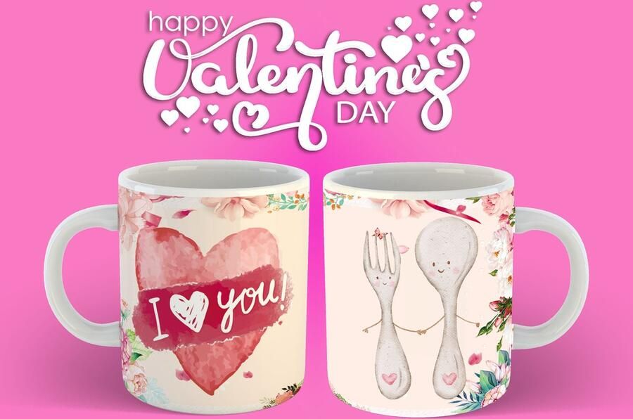 AAA+ Mok Fork-spoon Happy valentines day Vork en lepel Valentijnsdag