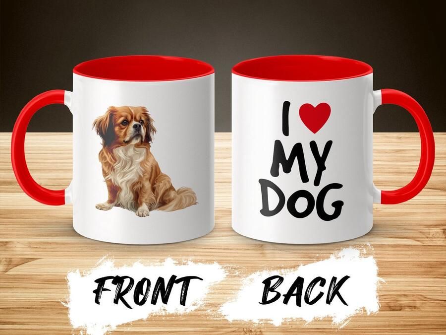 AAA+ Mok rood wit Tibetan Spaniel dog I love my dog dog lover dogs ik hou van mijn hond hondenliefhebber honden