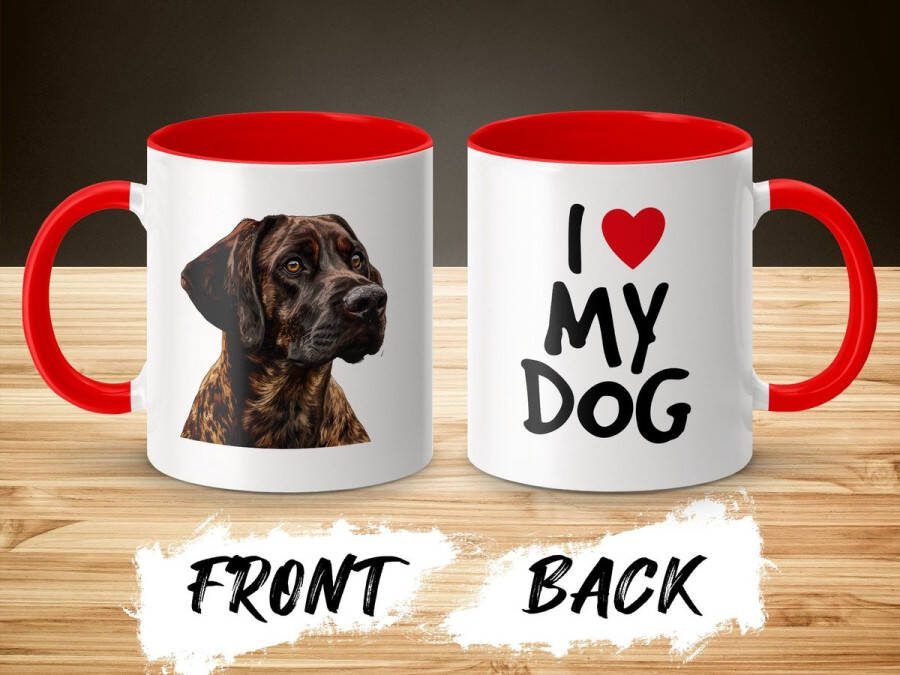 AAA+ Mok rood wit Plott Hound dog I love my dog dog lover dogs ik hou van mijn hond hondenliefhebber honden