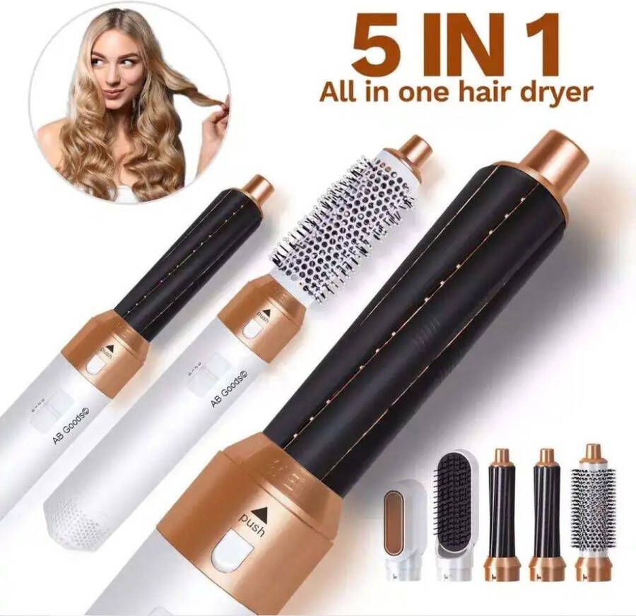 AB Goods© ABGoods Luxe Krultang 5 in 1 Krultang Fohnborstel Stijltang Krultang 5 in 1 Multistyler Airstyler Haarborstel