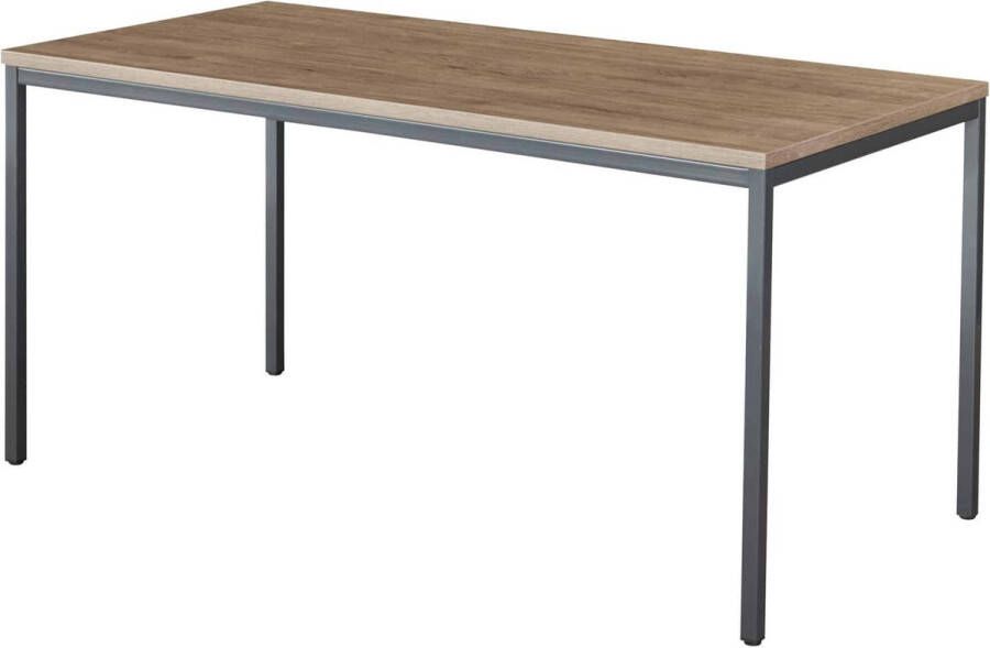 ABC Kantoormeubelen Bureautafel of kantinetafel breed 120CM diep 80CM bladkleur Ahorn framekleur Zwart (RAL9011)