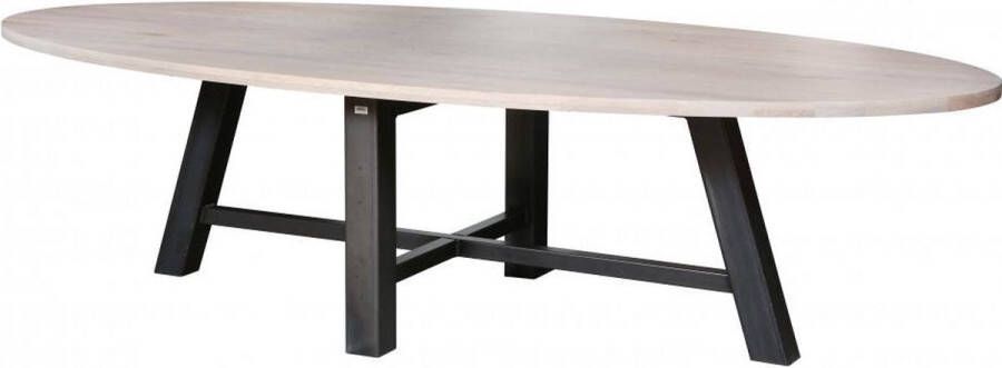 ABC Kantoormeubelen Vergadertafel Karachi 280CMx140CMx76CM (bdh) Zwart (RAL9011) Zand Matlak