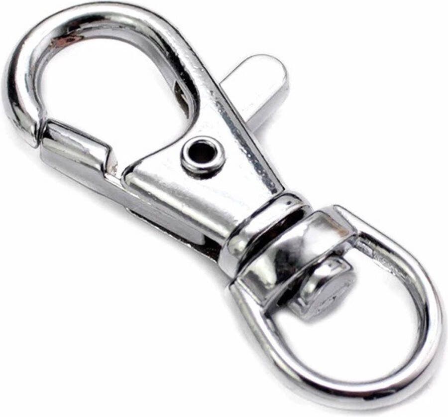 ABC-Led Musketon haak 32mm Draaibaar Swivel Zilver