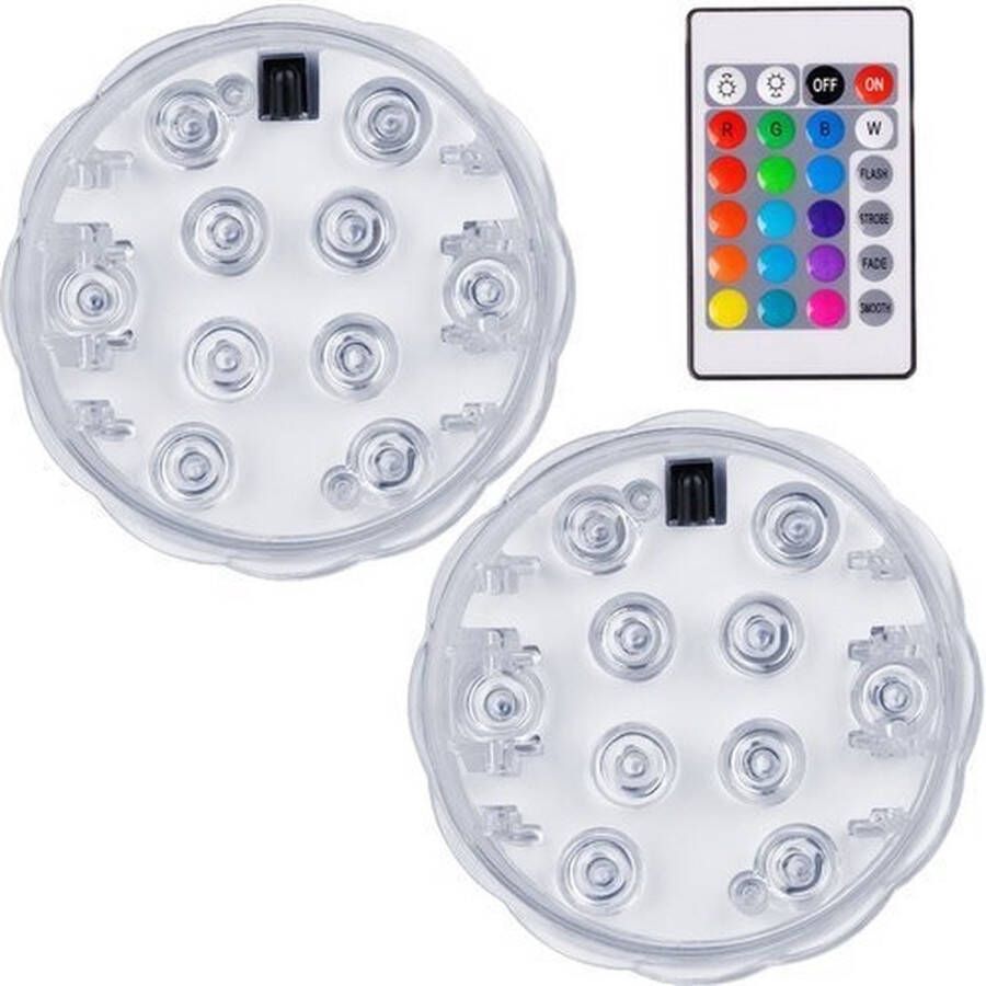 ABC-Led Onderwater LED spots RGB 10 LEDs Set van 2