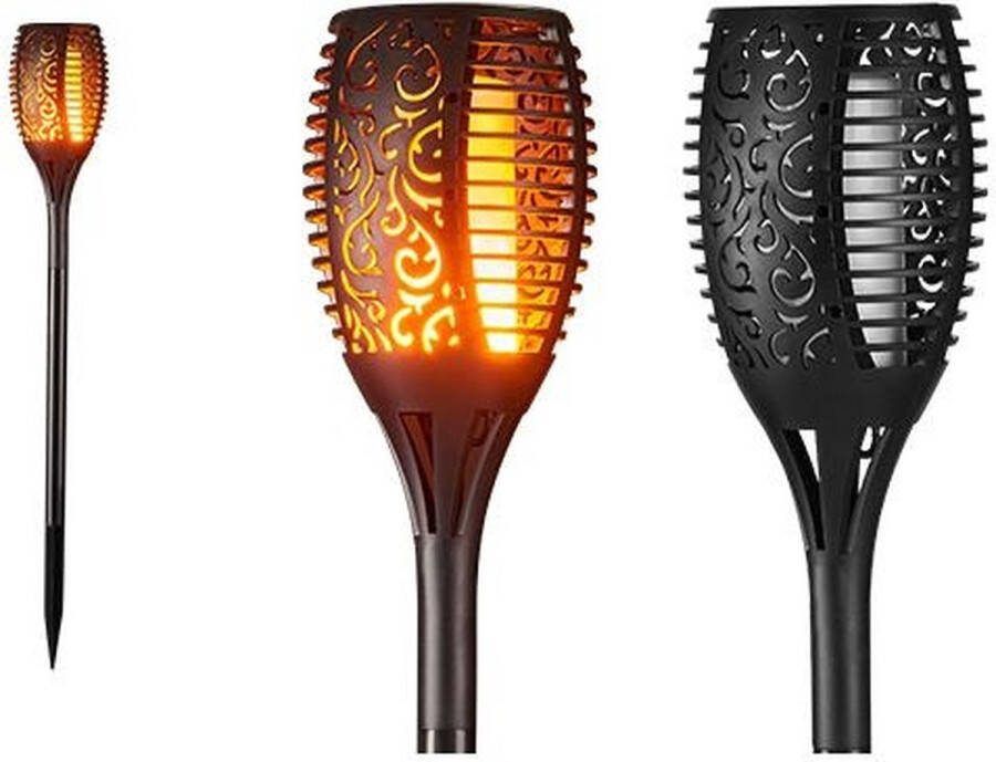ABC-Led Solar tuinfakkel 12 LED 6 Watt Flame effect Met schemersensor