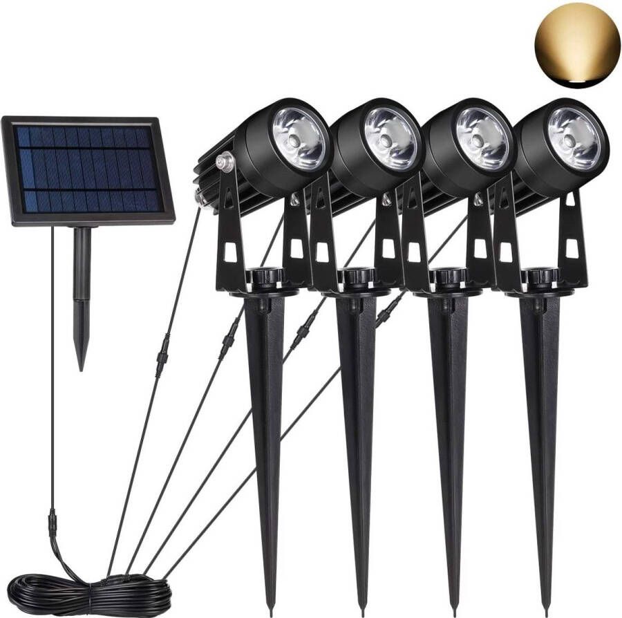 ABC-Led Solar tuinspots complete set 4 stuks