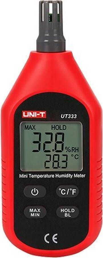 ABC-Led Thermometer Luchtvochtigheid Digitaal Mobiel UT333 Rood