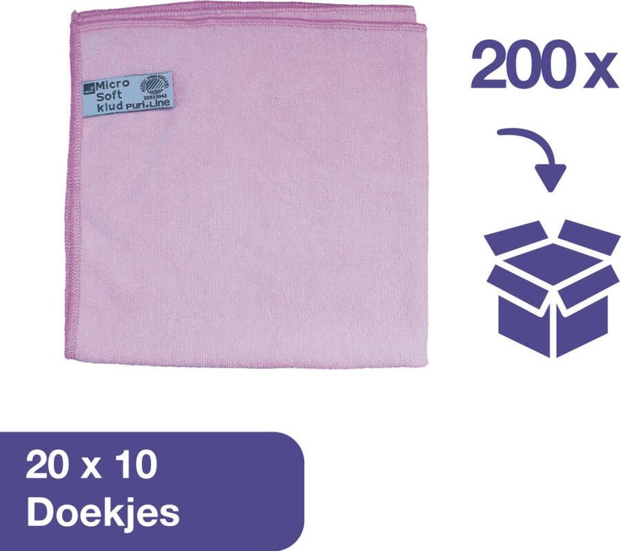 Abena Grote Microvezeldoekjes 200 Stuks 40x40 cm Grootverpakking Zachte Schoonmaakdoekjes voor het Hygiënisch Verwijderen van Zichtbaar en Onzichtbaar Vuil Herbruikbaar & Duurzame Keuze Rood