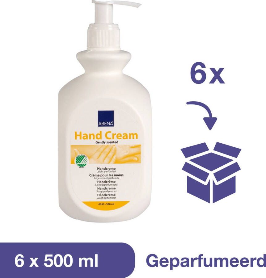 Abena Handcrème Licht Geparfumeerd Geschikt voor de Normale Huid en Dagelijks Gebruik Zonder Kleurstoffen 1x 500ml