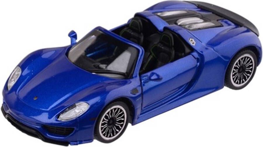 Absolute Motors Supercars Porsche 918 Spyder (Blauw) (10 cm) 1 43 {Modelauto Schaalmodel Miniatuurauto Speelgoed}