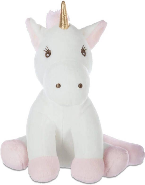 Atmosphera Knuffeldier Eenhoorn Unicorn Rosy zachte pluche fantasy knuffels wit roze 22 cm