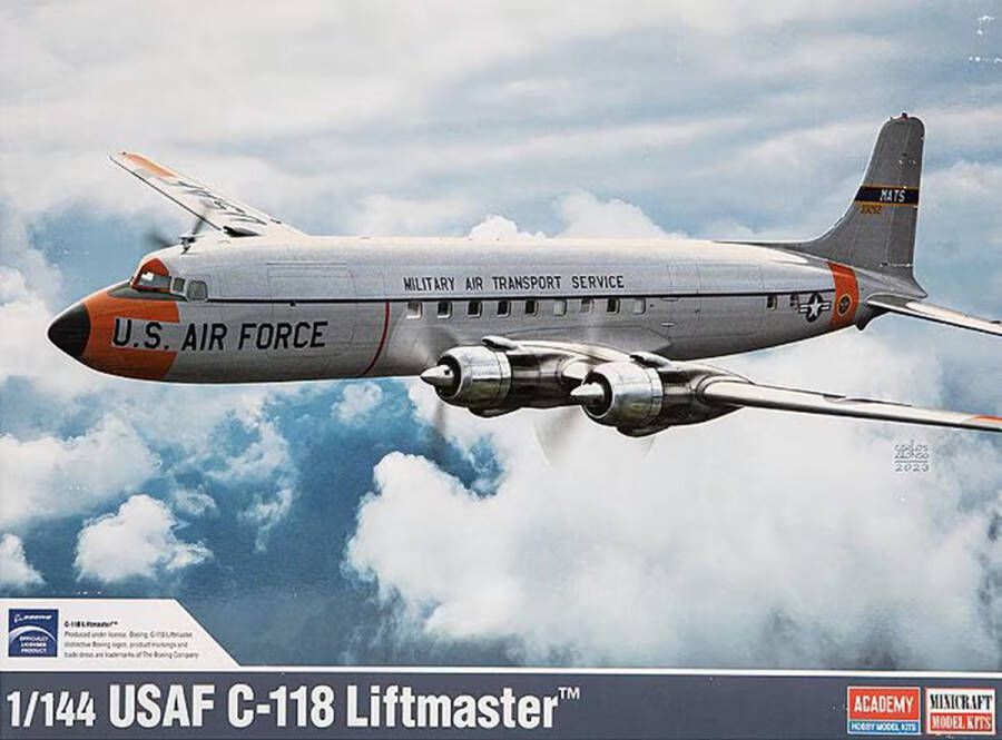 Academy 1:144 12634 Douglas DC-6 C-118 Liftmaster Propeller Vliegtuig Plastic Modelbouwpakket