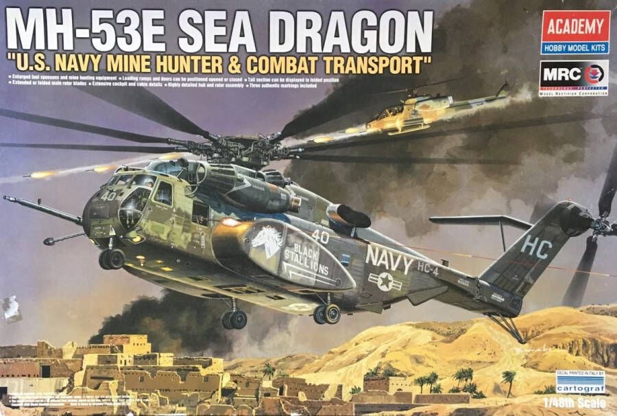 Academy 1:48 12703 MH-53E Sea Dragon U.S. Navy Mine Hunter Combat Transport Plastic Modelbouwpakket