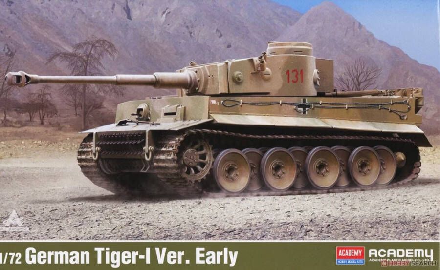 Academy 1:72 13422 Tiger I early Tank Plastic Modelbouwpakket