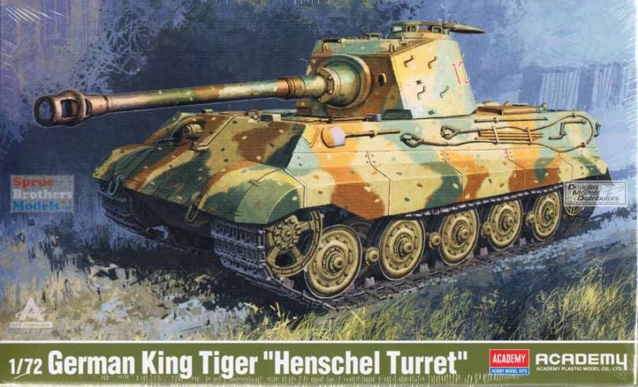 Academy 1:72 13423 German King Tiger Henschel Turret Plastic Modelbouwpakket