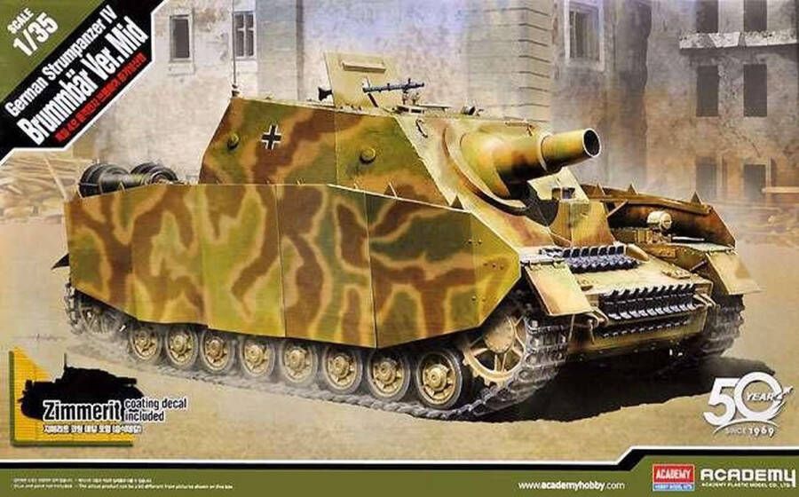 Academy hobby model kits 1:35 Academy 13525 German Strumpanzer IV Brummbar Ver.Mid Plastic Modelbouwpakket