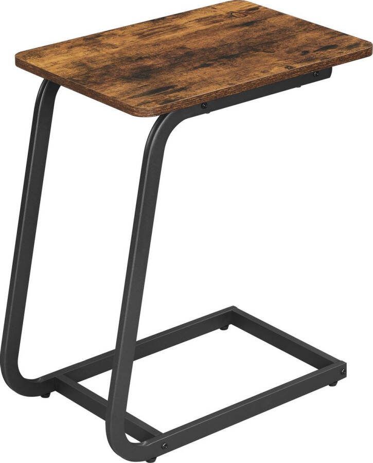 Acaza Bijzettafel met Vintage Look Klein Tafeltje voor Sofa of Bed 50x62x35 cm Zwart en Bruin