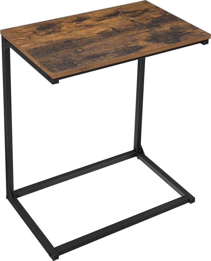 Kolony Bijzettafel Industriële Stijl klein Tafeltje Laptoptafel Vintage Bruin Zwart