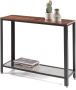 Acaza Console Tafel met Vintage Look Hoge Bijzettafel 101 5 x 80 cm Hoog Zwart en Vintage Bruin Flanner - Thumbnail 1
