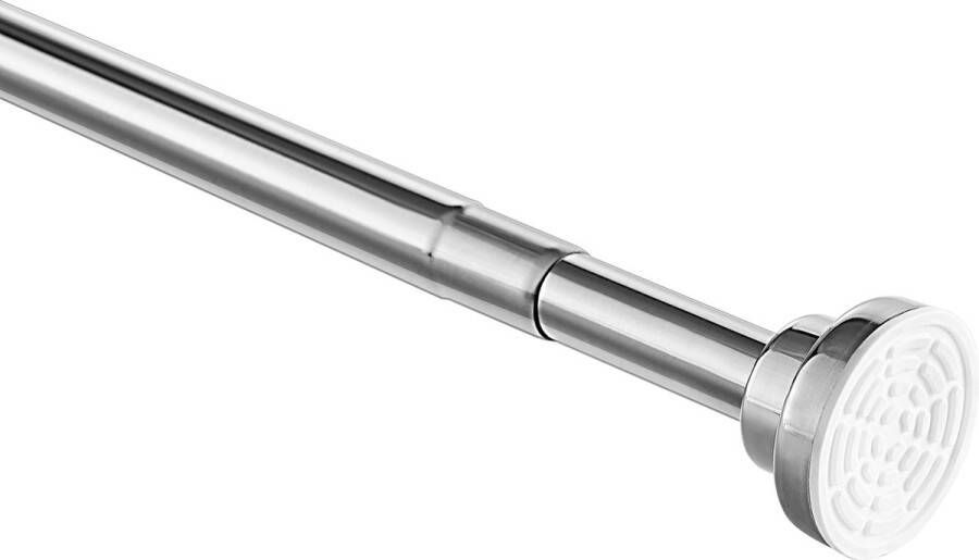 Acaza Zelf Opspannende Gordijnroede voor Gordijn Uitschuifbare Rail zonder boren of gaten Stang van 125-220 cm Zilver