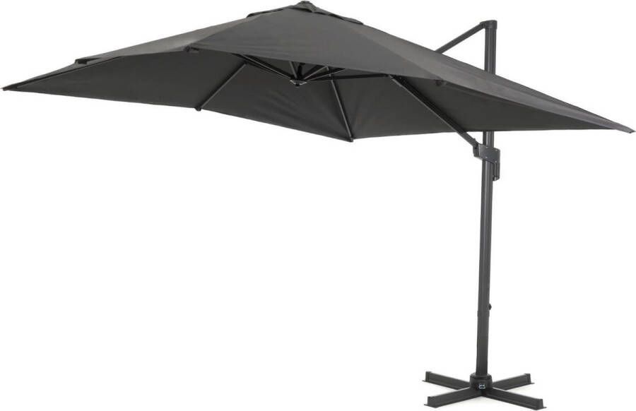 Acaza Kantelbare Zweefparasol 300x300 cm Solide en Gebruiksvriendelijk Donker Grijs