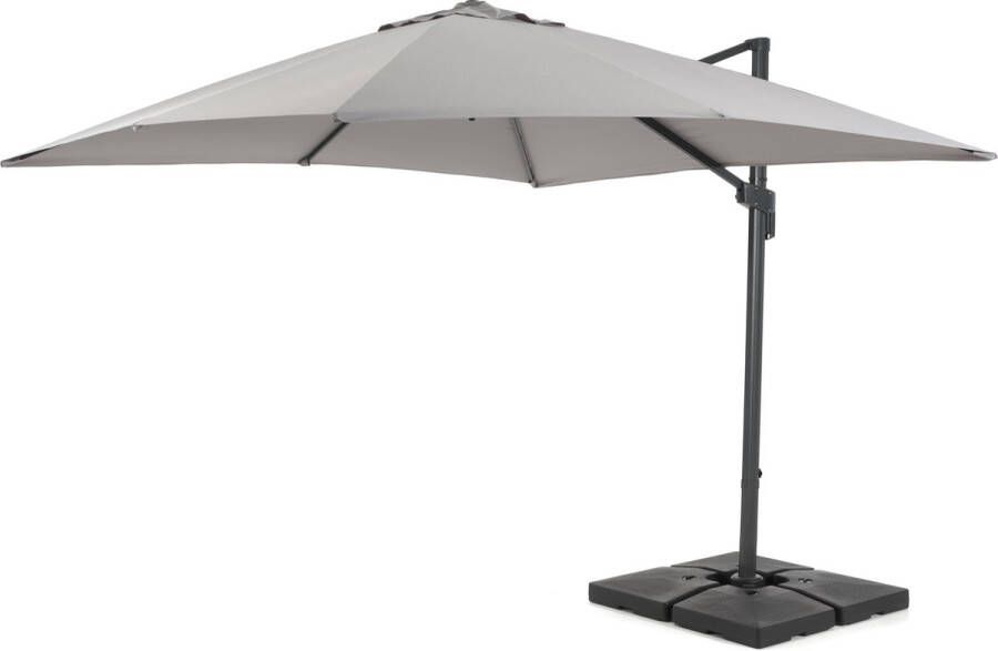 Acaza Kantelbare Zweefparasol 300x300 cm Solide en Gebruiksvriendelijk Lichtgrijs