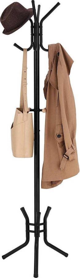 Acaza Staande kapstok moderne look 12 haken 49x176x49 cm zwart