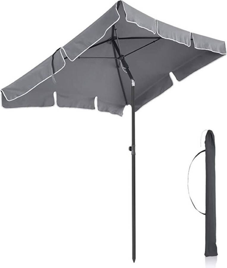 Acaza Parasol voor Balkon Rechthoekige Tuinscherm UV-bescherming tot UPF 50+ kantelbaar 1 8 x 1 25 m voor Tuin Terras Grijs